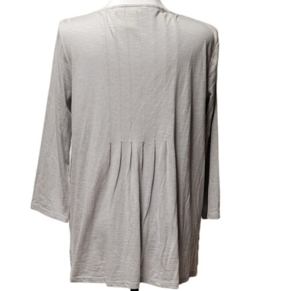 J. Jill Gray Eyelet Embroidered Cotton Tunic Top Granny Core Coastal Grandma‎  S - Picture 3 of 7